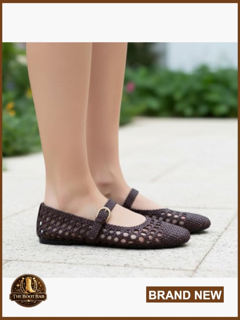 Woven Mary Jane Flats with Adjustable Strap - Cushioned Ballet Flats - Picture 3 of 7